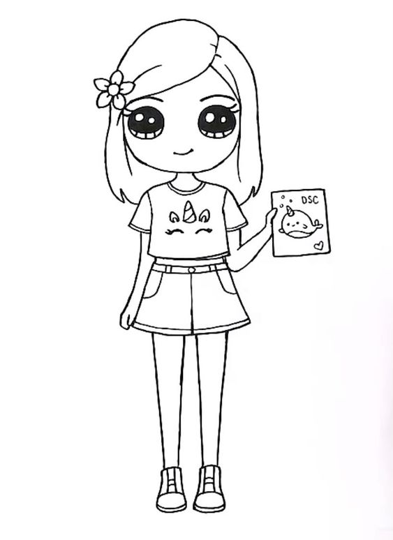 42 Desenhos de Bonecas fofas para Colorir tumblr e Kawaii