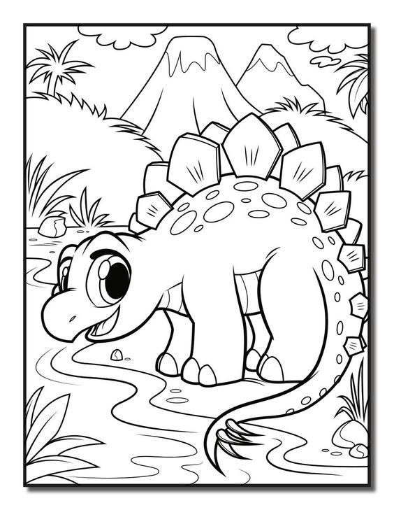 Desenhos de Dinossauro para Colorir, Pintar e Imprimir